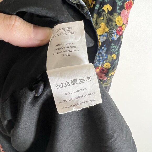 Madewell x Mix No 6 Size 8 Black Silk Beacon Dress in Garden Bouquet Floral - Picture 6 of 9